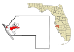 Manatee County Florida Incorporated and Unincorporated areas Bradenton Highlighted